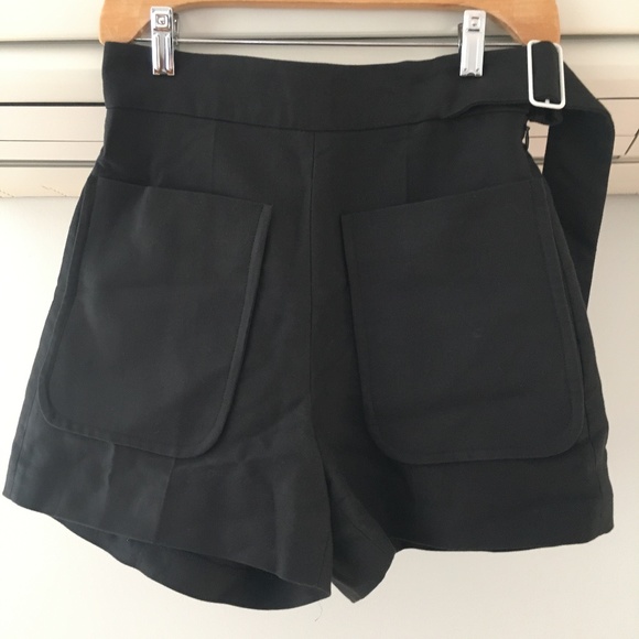 Sandro Paris high waisted side zip belted shorts sz 36 - Picture 1 of 8